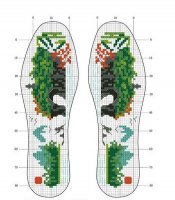 十字绣鞋垫发展前期的3种原始绣法及花样图案图解